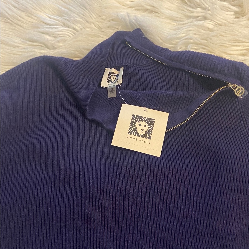 Anne Klein Dark Blue Turtleneck Sweater size M brand new with tag length 26” - Picture 10 of 12